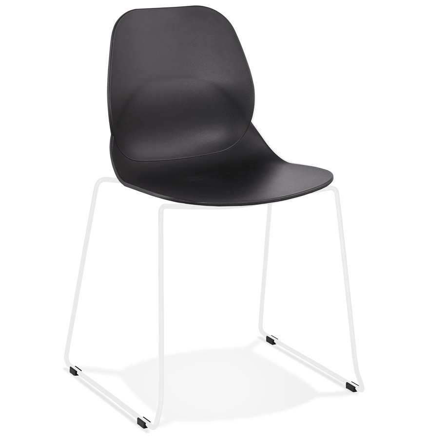 kokoon design Black 'NUMERIK' designer chair with white metal legs