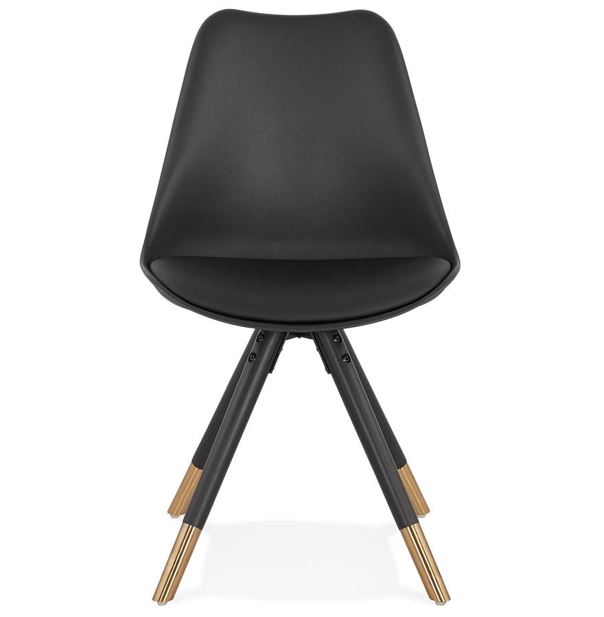 Kokoon Design Black 'RADIO' Chair With Gold Finish Designer Legs
