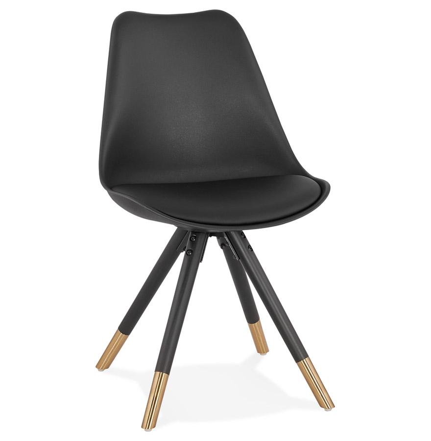 kokoon design Black 'RADIO' chair with gold finish designer legs