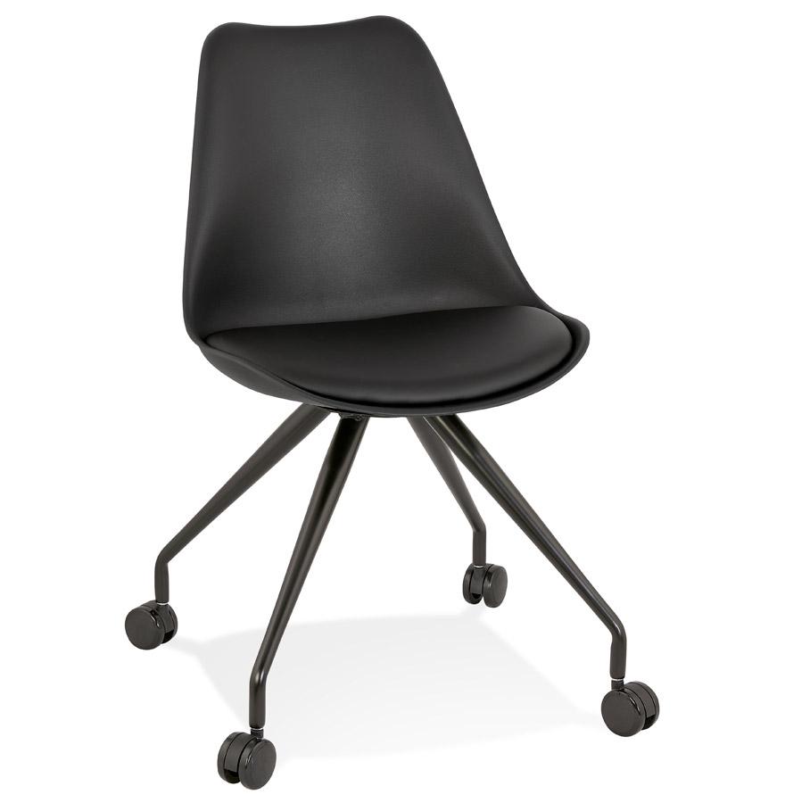 kokoon design Black 'SKIN' office chair on casters with black metal frame