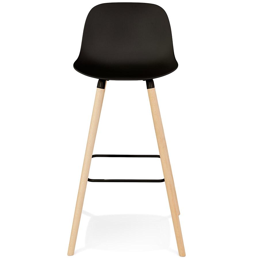 Kokoon Design Black 'TATSU' Bar Stool With Natural Wooden Legs