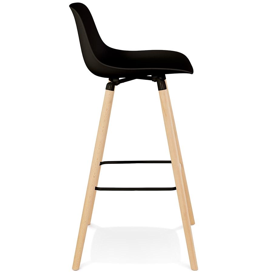 Kokoon Design Black 'TATSU' Bar Stool With Natural Wooden Legs