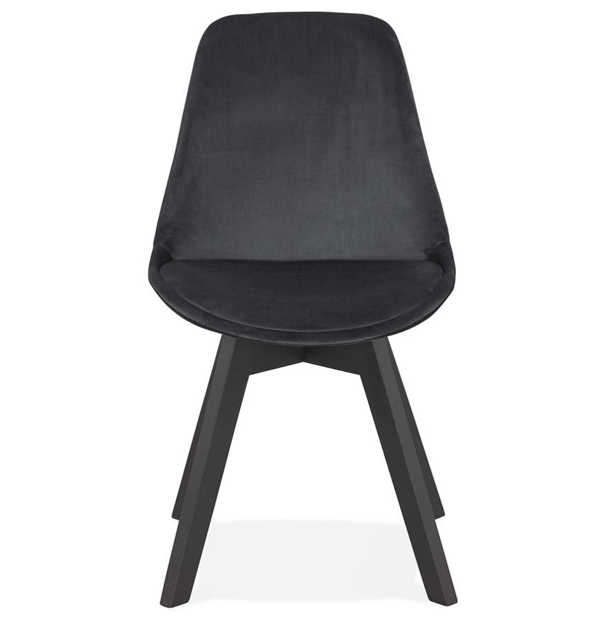 Kokoon Design Black Velvet Chair 'JOE' With Black Wooden Structure