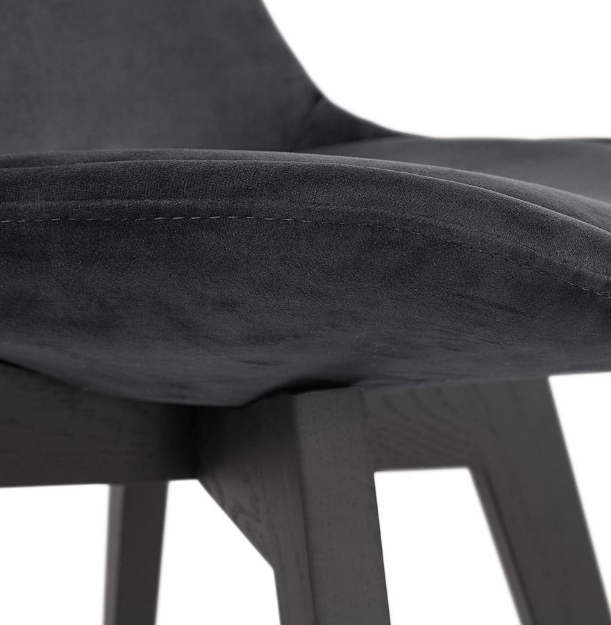 Kokoon Design Black Velvet Chair 'JOE' With Black Wooden Structure