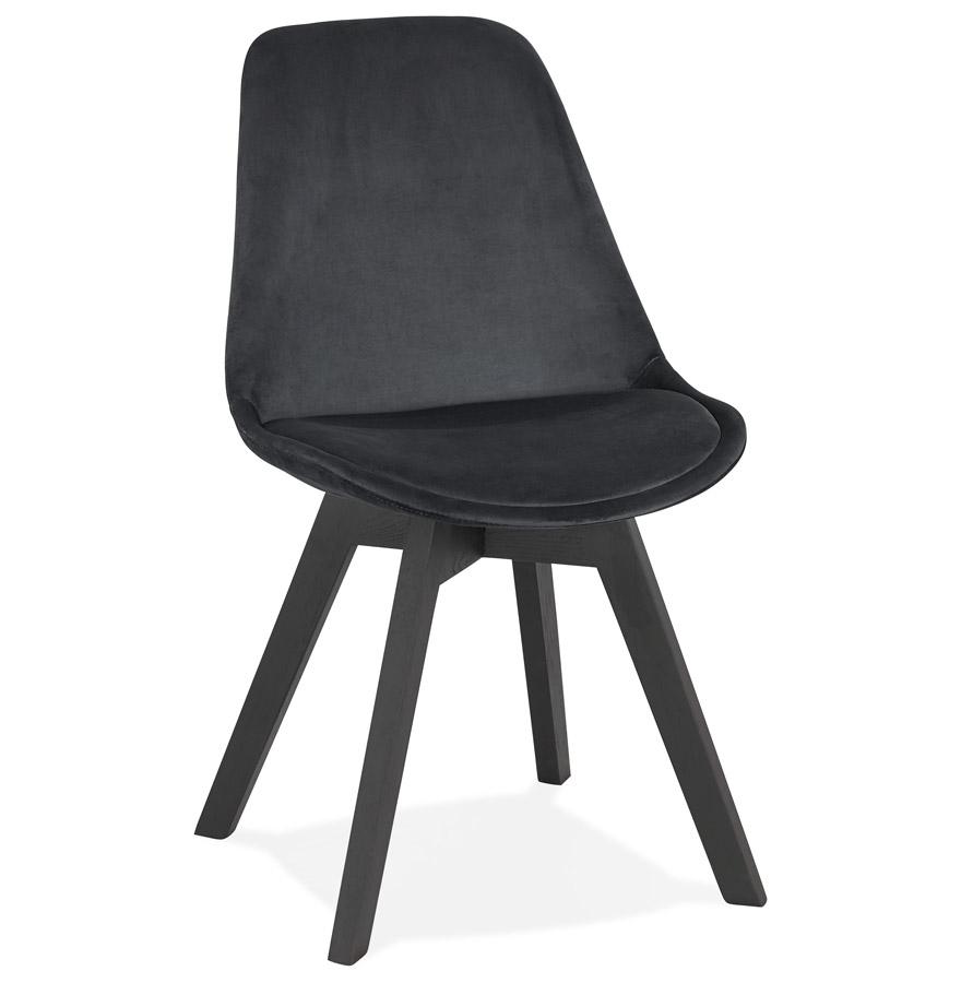 kokoon design Black velvet chair 'JOE' with black wooden structure