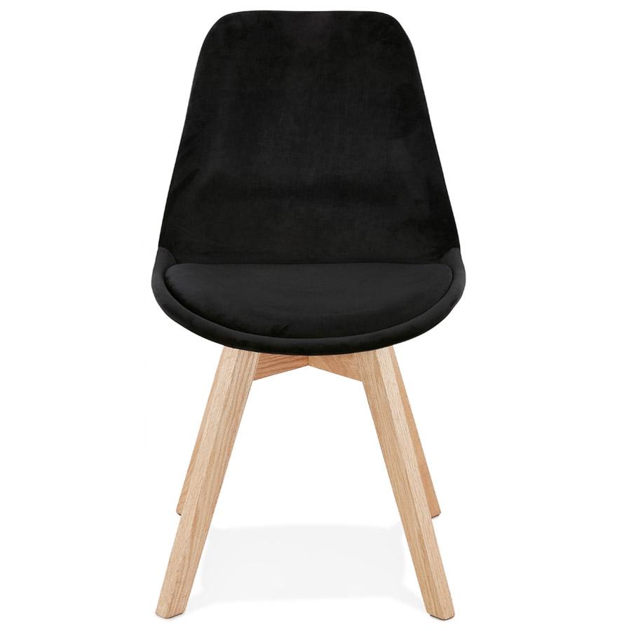 Kokoon Design Black Velvet Chair 'JOE' With Natural Wood Structure