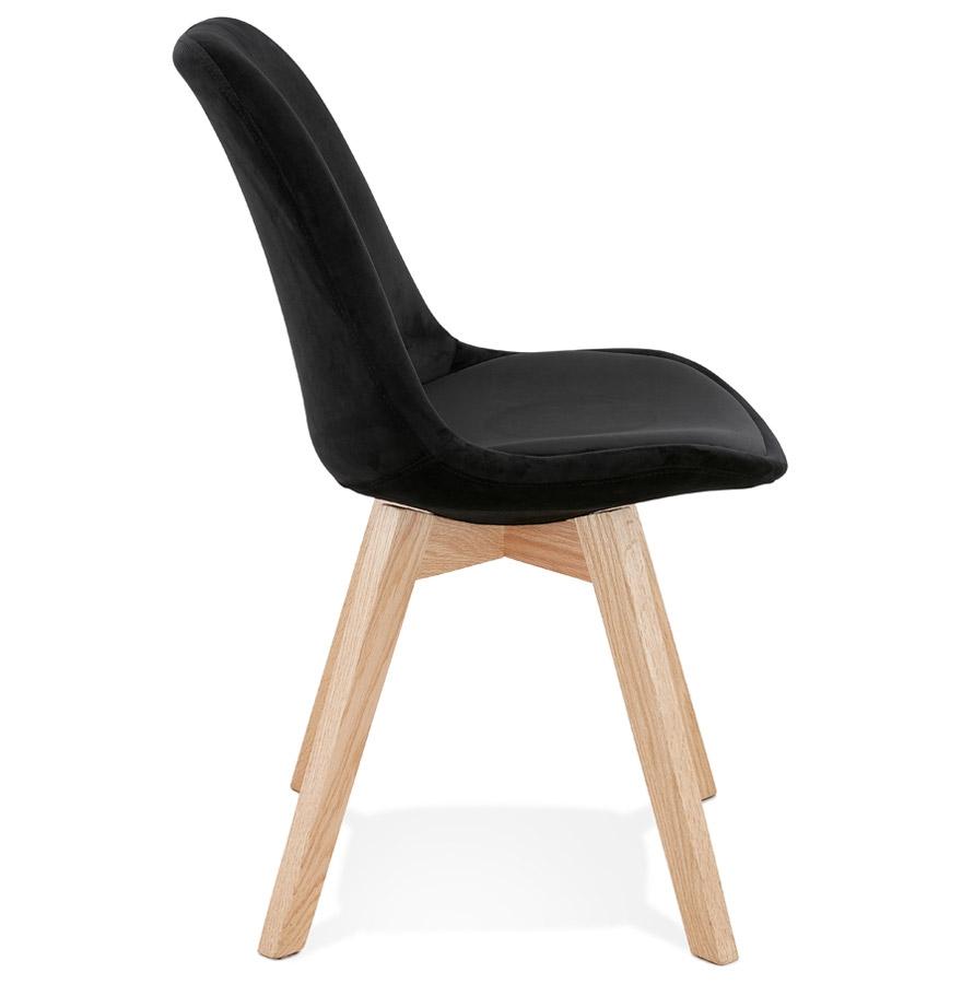 Kokoon Design Black Velvet Chair 'JOE' With Natural Wood Structure