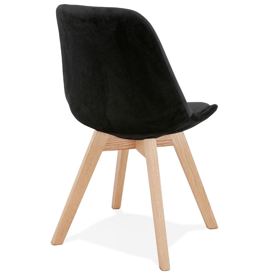 Kokoon Design Black Velvet Chair 'JOE' With Natural Wood Structure
