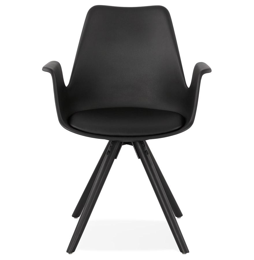 Kokoon Design Black 'ZALIK' Chair With Armrests With Black Wooden Legs
