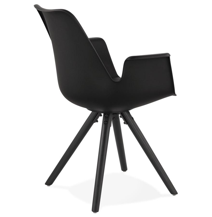 Kokoon Design Black 'ZALIK' Chair With Armrests With Black Wooden Legs