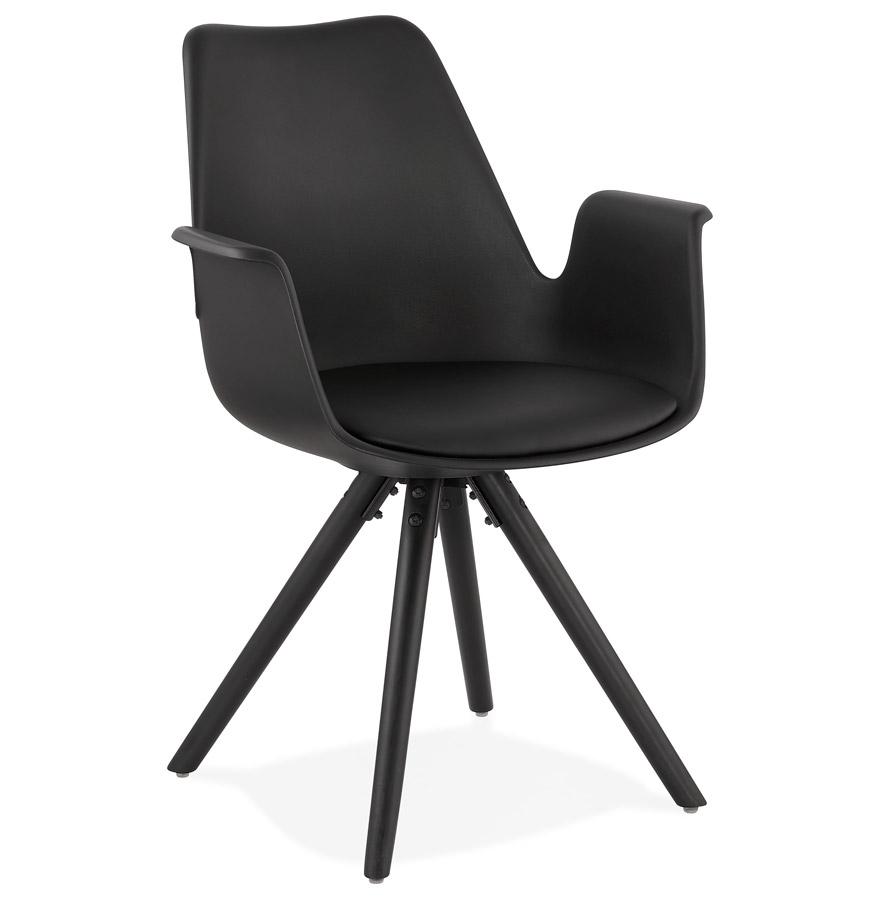 kokoon design Black 'ZALIK' chair with armrests with black wooden legs