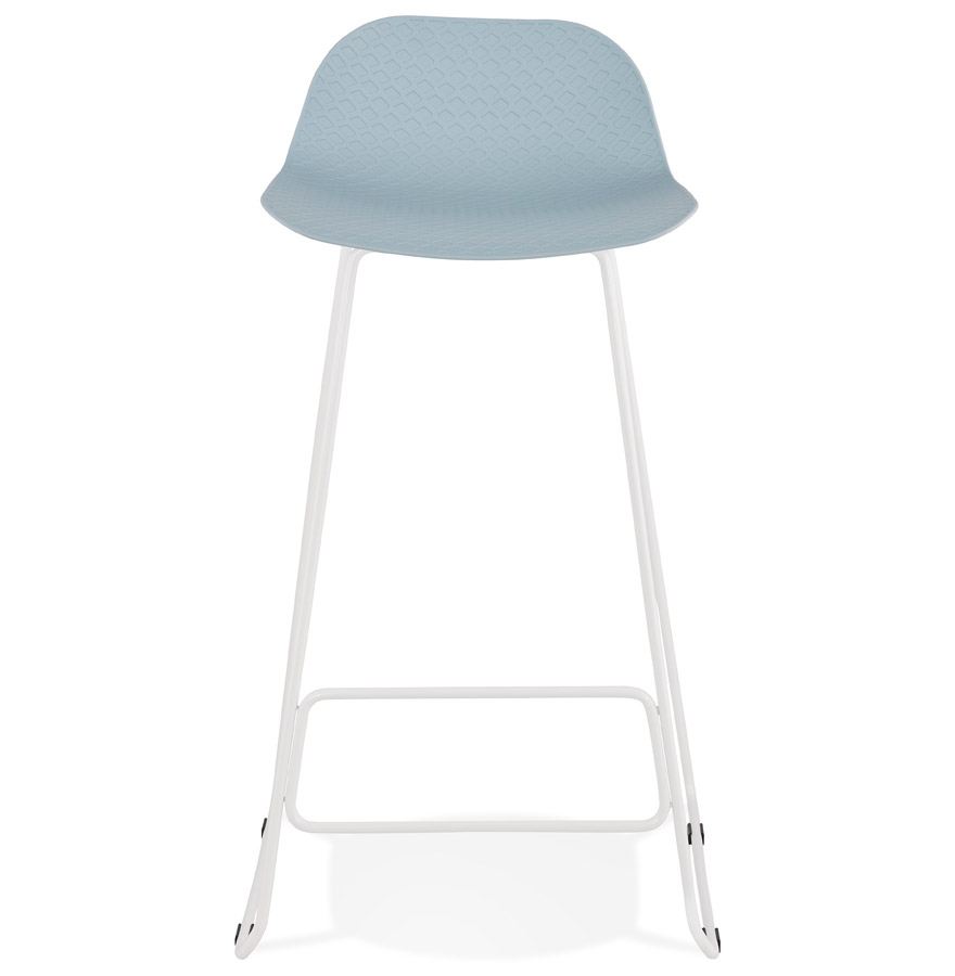 Kokoon Design Blue 'BABYLOS' Design Bar Stool With White Metal Legs