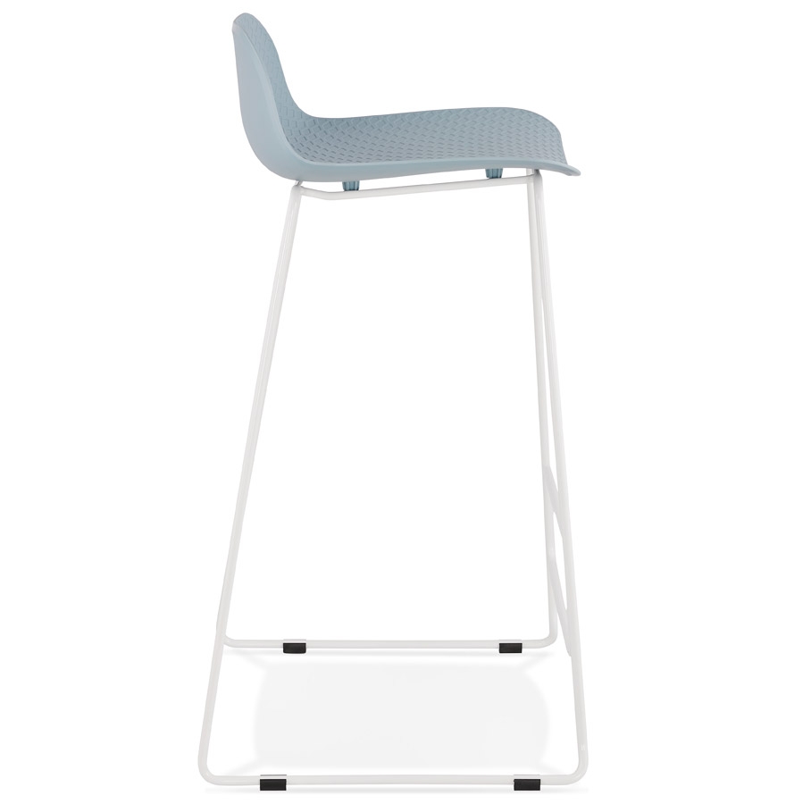 Kokoon Design Blue 'BABYLOS' Design Bar Stool With White Metal Legs