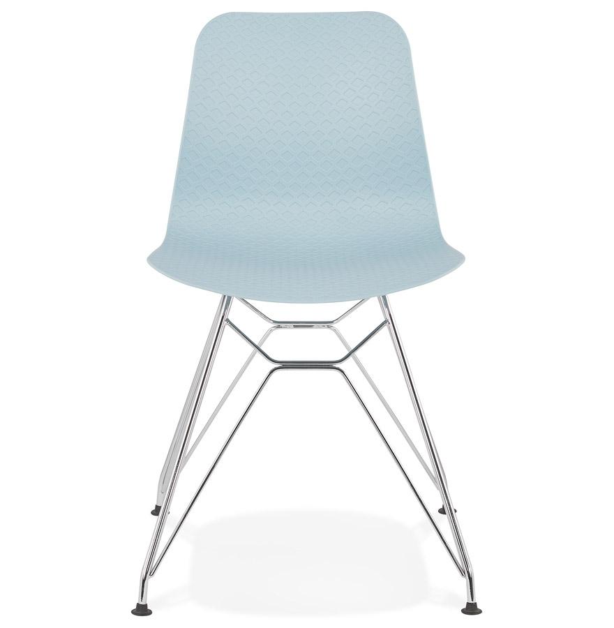 Kokoon Design Blue 'GAUDY' Designer Chair With Chrome Metal Base