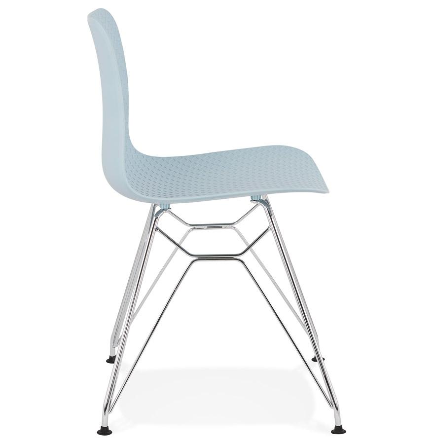 Kokoon Design Blue 'GAUDY' Designer Chair With Chrome Metal Base