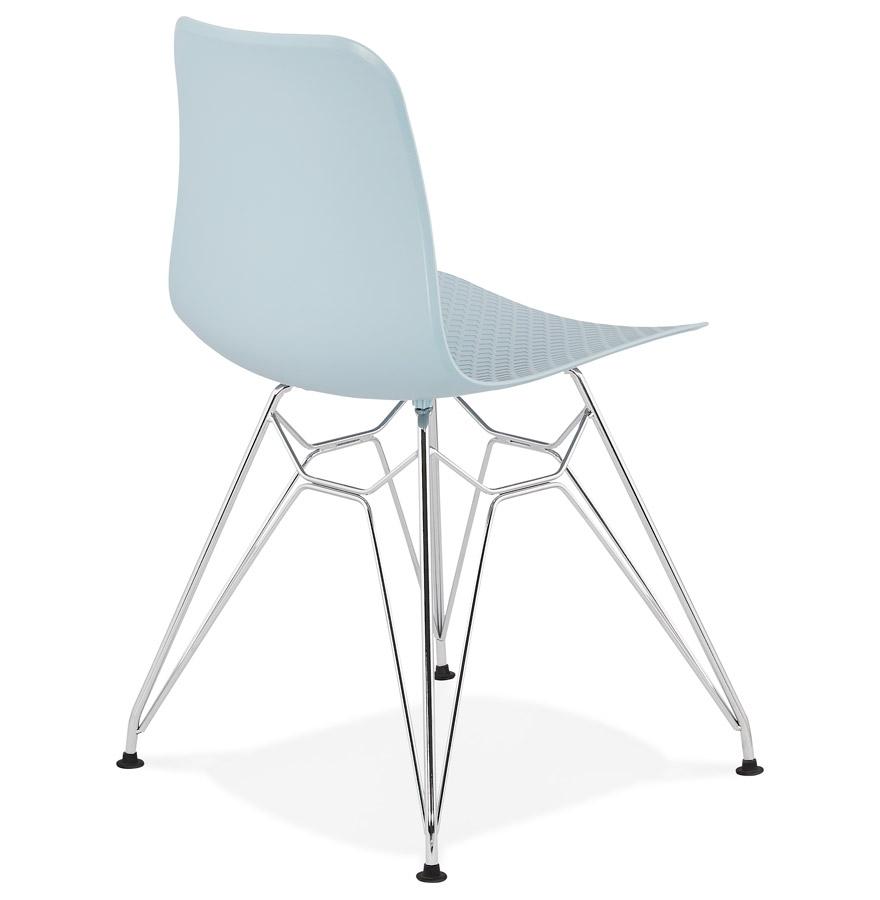 Kokoon Design Blue 'GAUDY' Designer Chair With Chrome Metal Base
