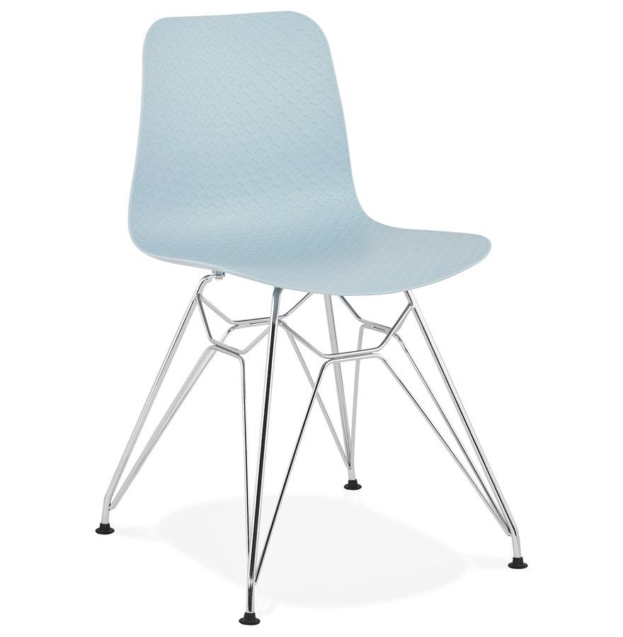 kokoon design Blue 'GAUDY' designer chair with chrome metal base