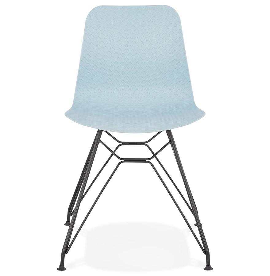 Kokoon Design Blue Industrial Style 'GAUDY' Design Chair With Black Metal Base