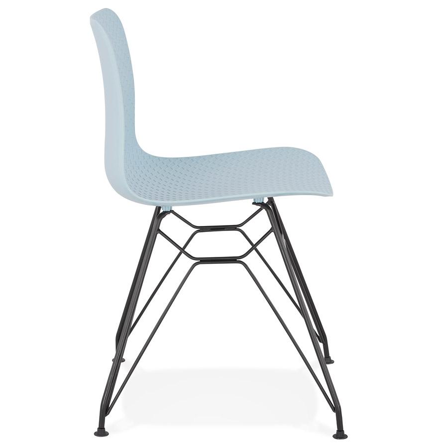Kokoon Design Blue Industrial Style 'GAUDY' Design Chair With Black Metal Base