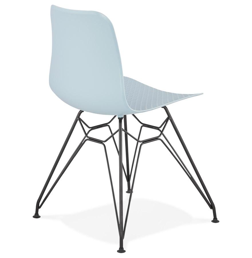 Kokoon Design Blue Industrial Style 'GAUDY' Design Chair With Black Metal Base