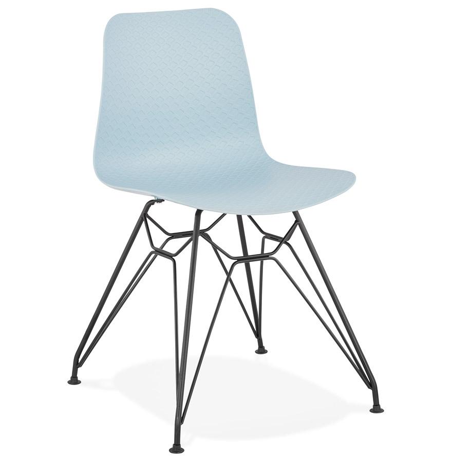kokoon design Blue industrial style 'GAUDY' design chair with black metal base