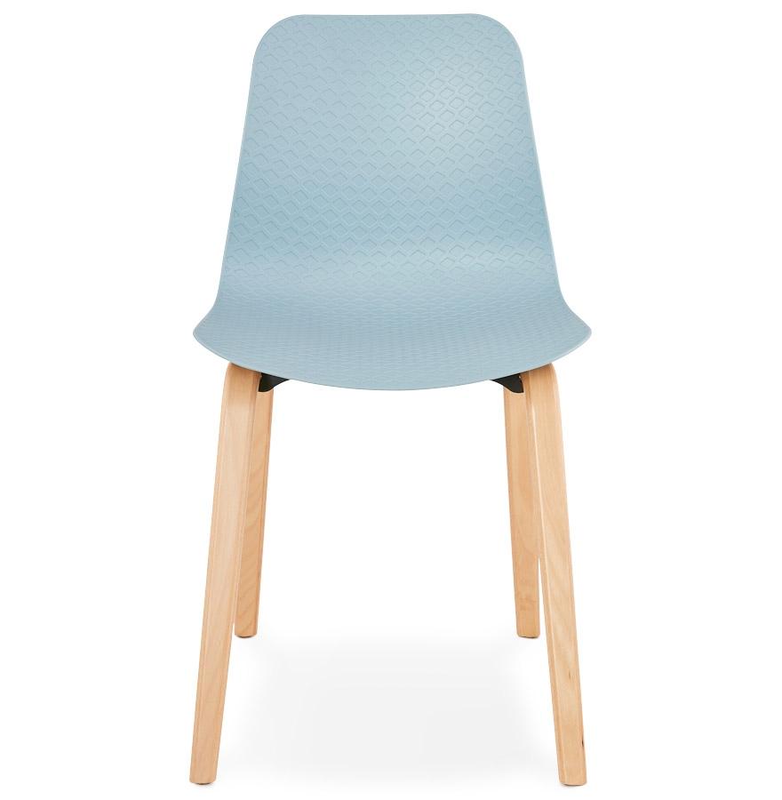 Kokoon Design Blue 'PACIFIK' Scandinavian Chair With Natural Finish Wooden Legs