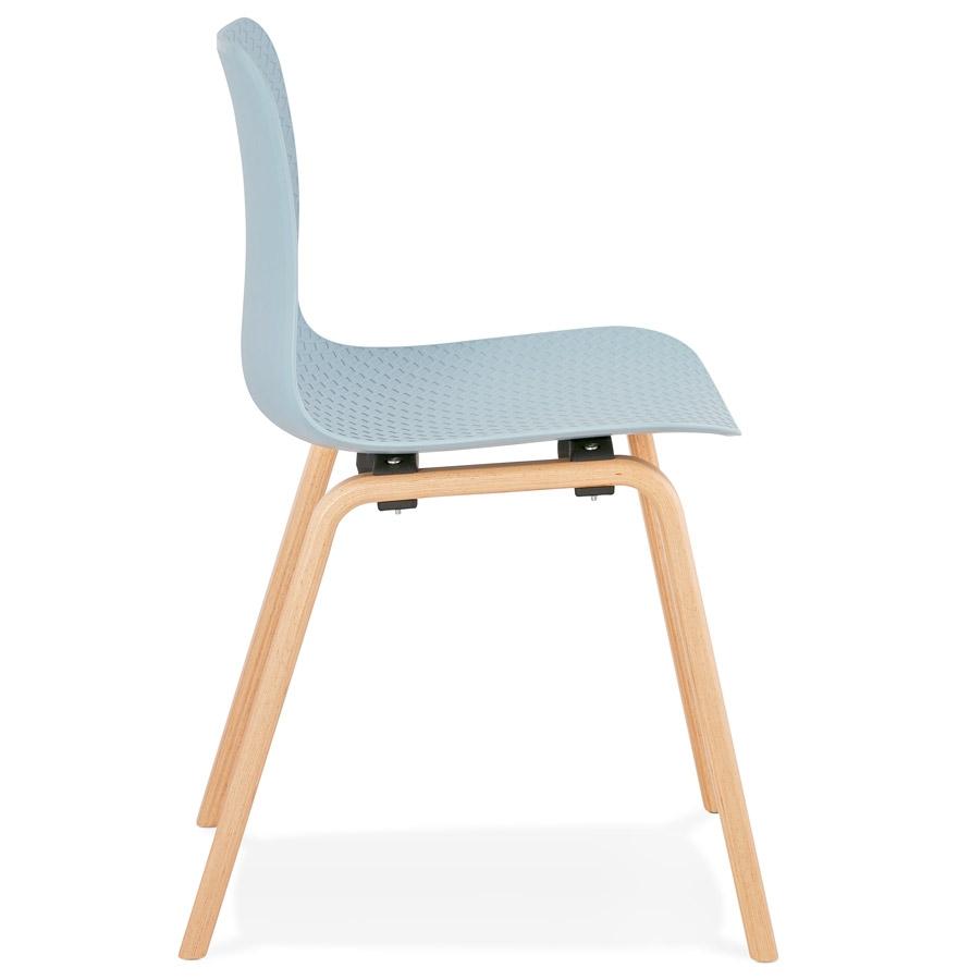 Kokoon Design Blue 'PACIFIK' Scandinavian Chair With Natural Finish Wooden Legs