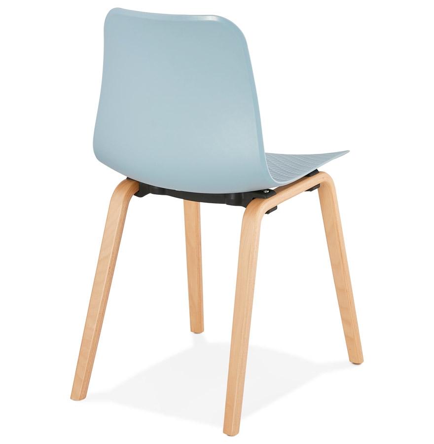 Kokoon Design Blue 'PACIFIK' Scandinavian Chair With Natural Finish Wooden Legs