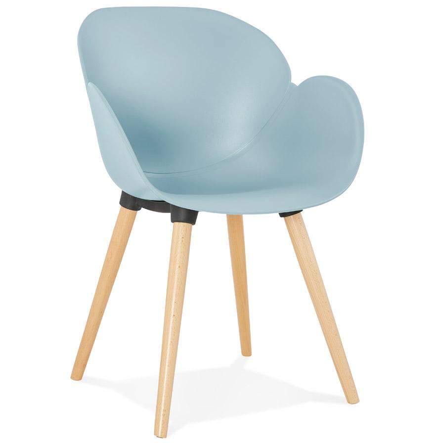 kokoon design Blue 'PICATA' Scandinavian design chair with wooden legs