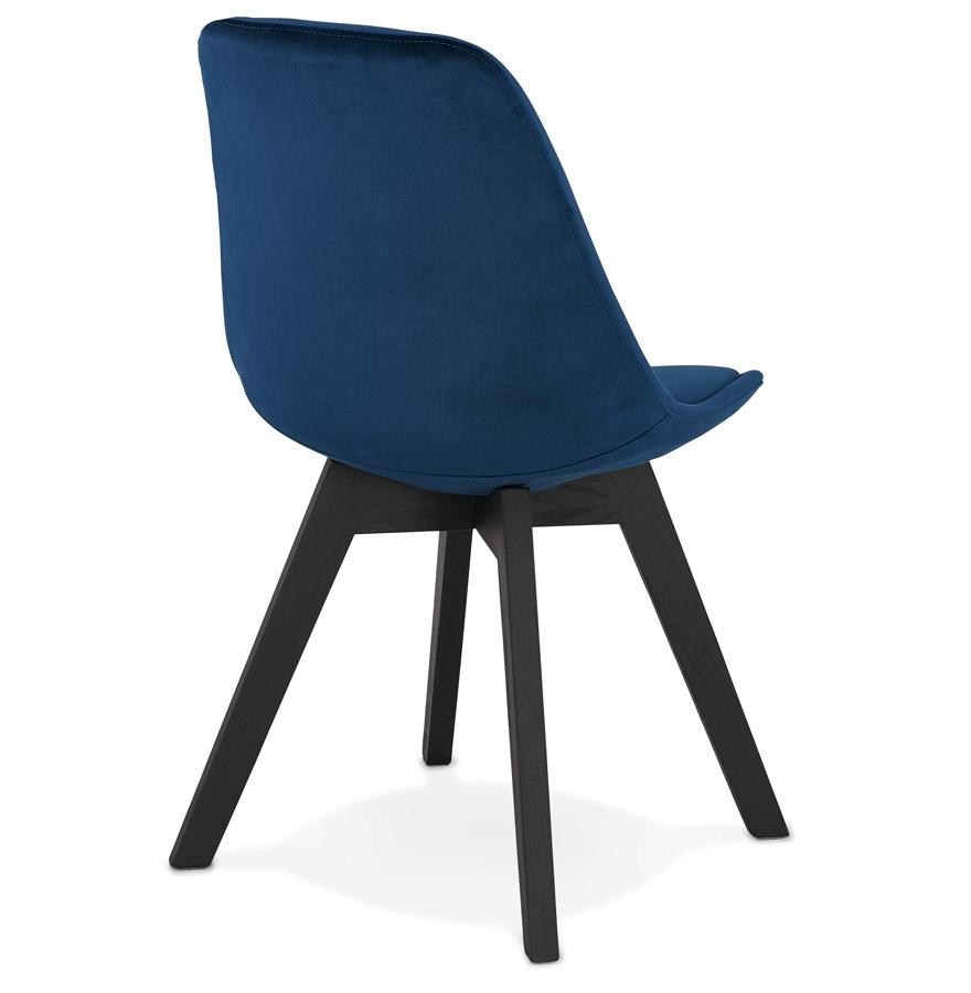 Kokoon Design Blue Velvet Chair 'JOE' With Black Wooden Structure