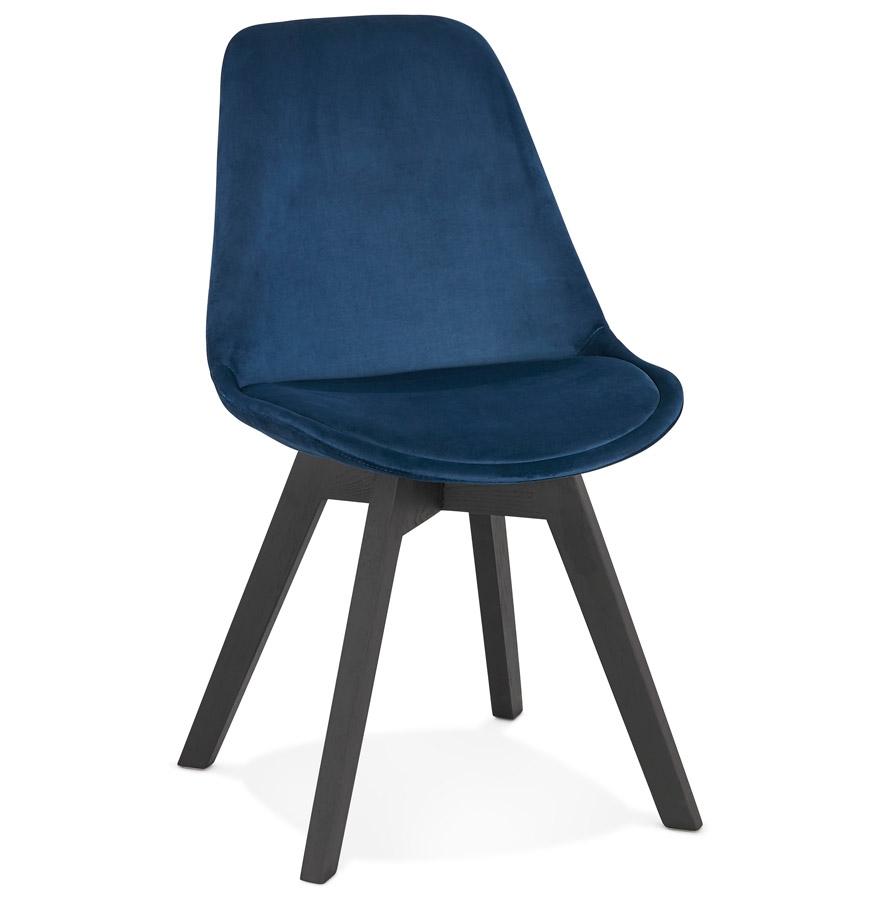 kokoon design Blue velvet chair 'JOE' with black wooden structure
