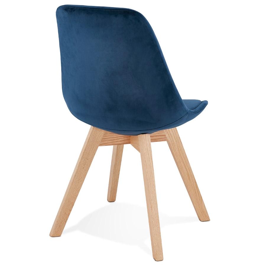 Kokoon Design Blue Velvet Chair 'JOE' With Natural Wood Structure
