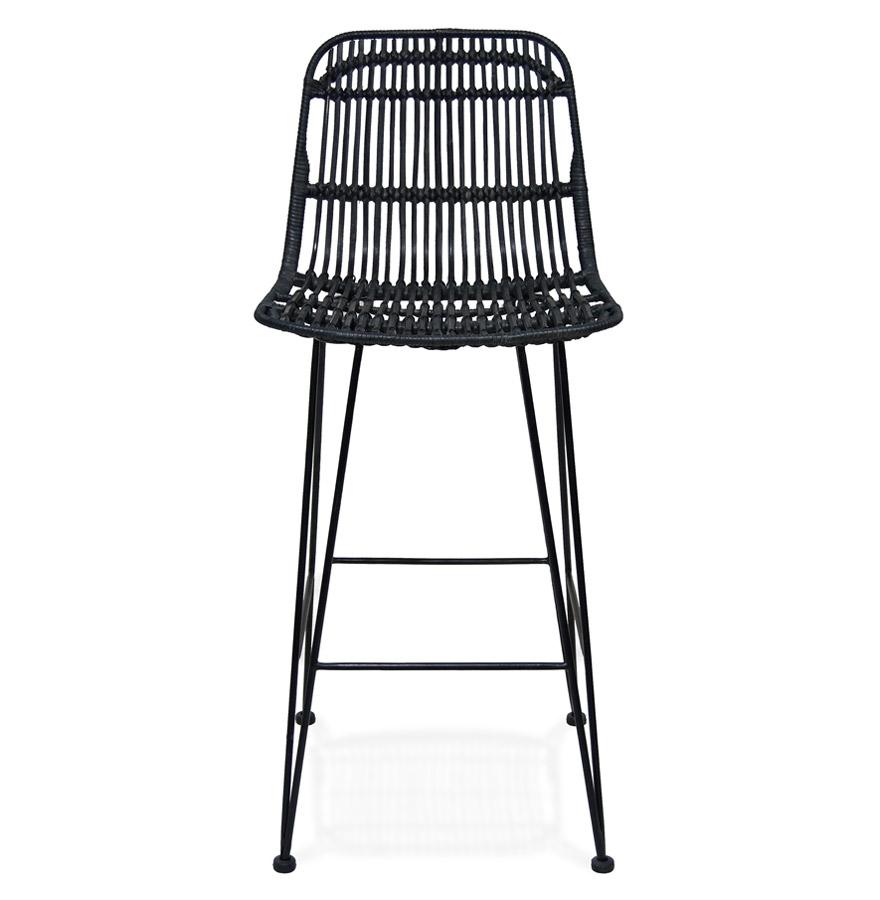 Kokoon Design BOCADIA MINI' Mid-height Snack Stool In Black Rattan