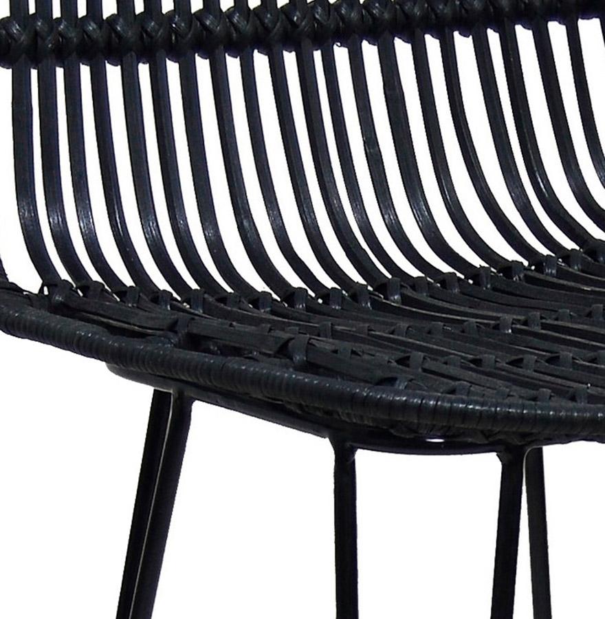 Kokoon Design BOCADIA MINI' Mid-height Snack Stool In Black Rattan