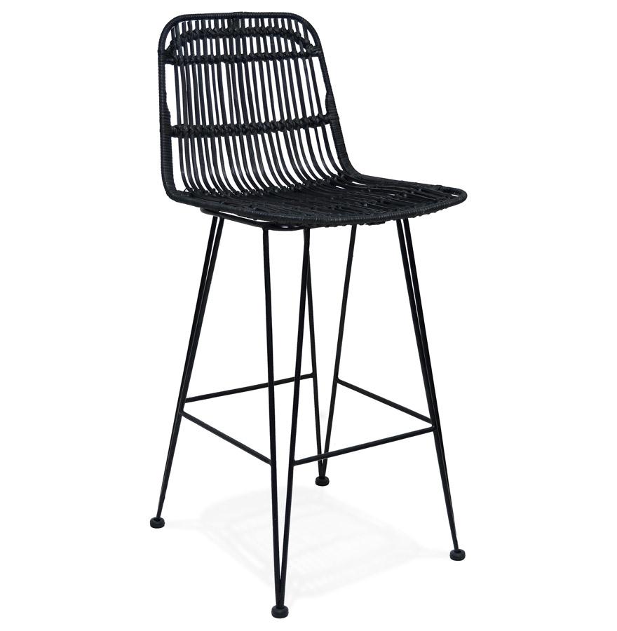 kokoon design BOCADIA MINI' mid-height snack stool in black rattan kokoon design BOCADIA MINI' mid-height snack stool in black rattan