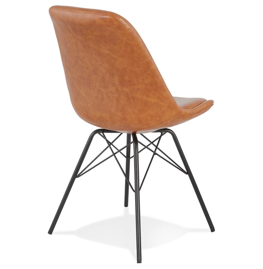 Kokoon Design BRAVO' Designer Chair In Brown Synthetic Material And Black Metal Legs