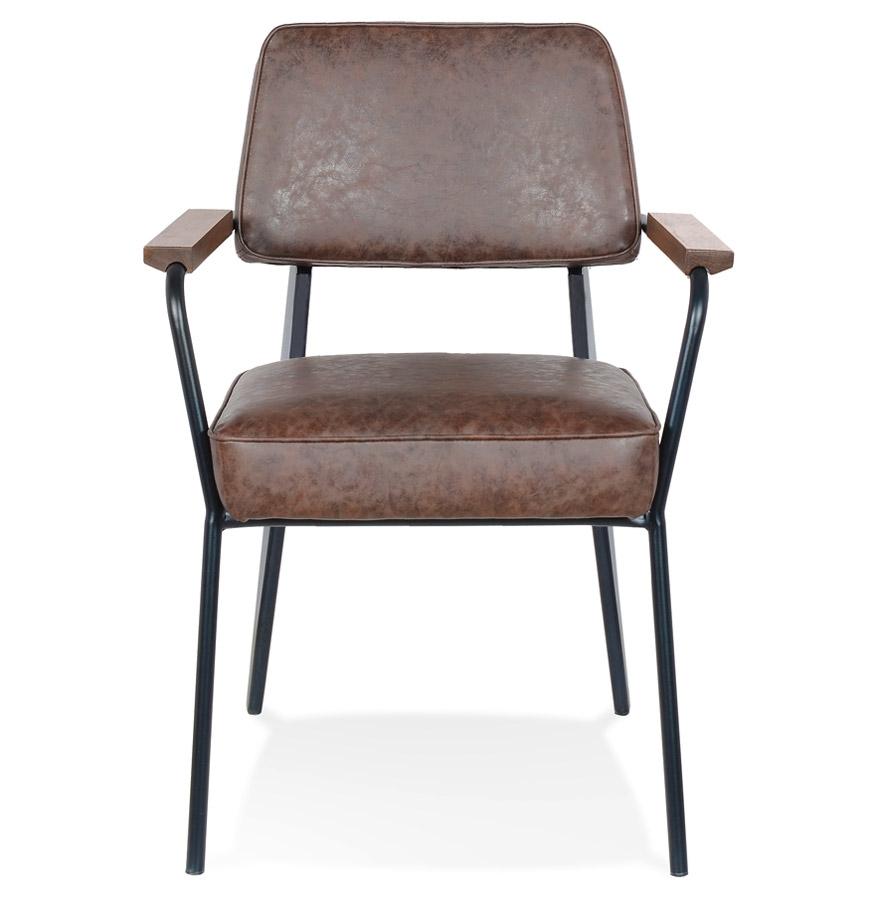 Kokoon Design Brown And Black Metal 'GALLERIA' Design Chair With Armrests