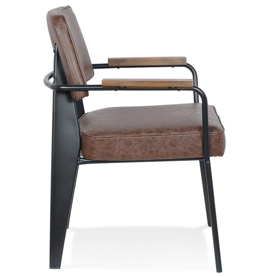 Kokoon Design Brown And Black Metal 'GALLERIA' Design Chair With Armrests