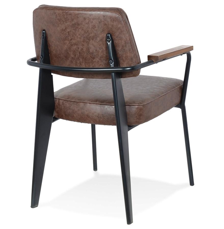 Kokoon Design Brown And Black Metal 'GALLERIA' Design Chair With Armrests