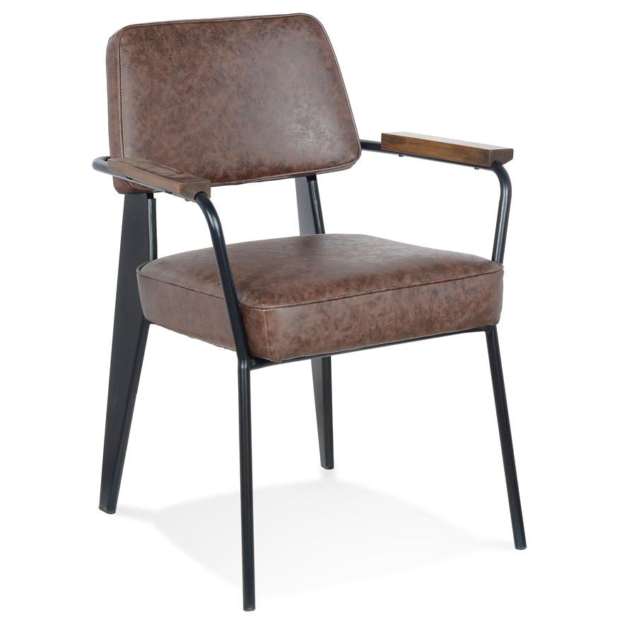 kokoon design Brown and black metal 'GALLERIA' design chair with armrests