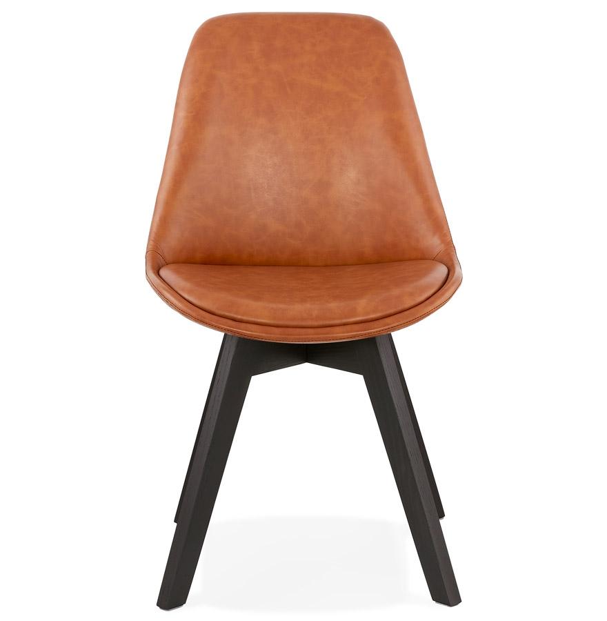 Kokoon Design Brown 'NIAGARA' Designer Chair With Black Wooden Legs