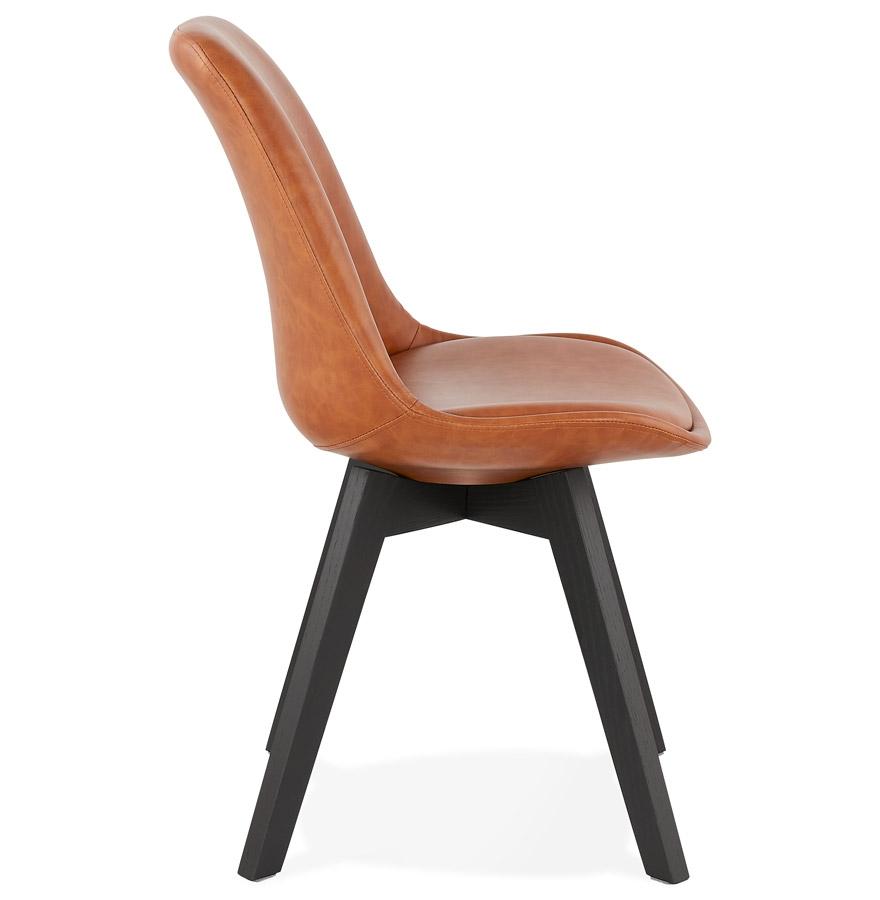 Kokoon Design Brown 'NIAGARA' Designer Chair With Black Wooden Legs