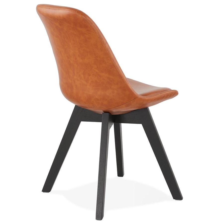 Kokoon Design Brown 'NIAGARA' Designer Chair With Black Wooden Legs