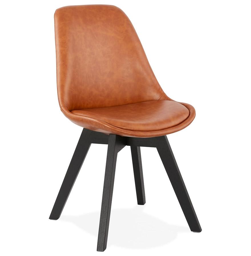 kokoon design Brown 'NIAGARA' designer chair with black wooden legs