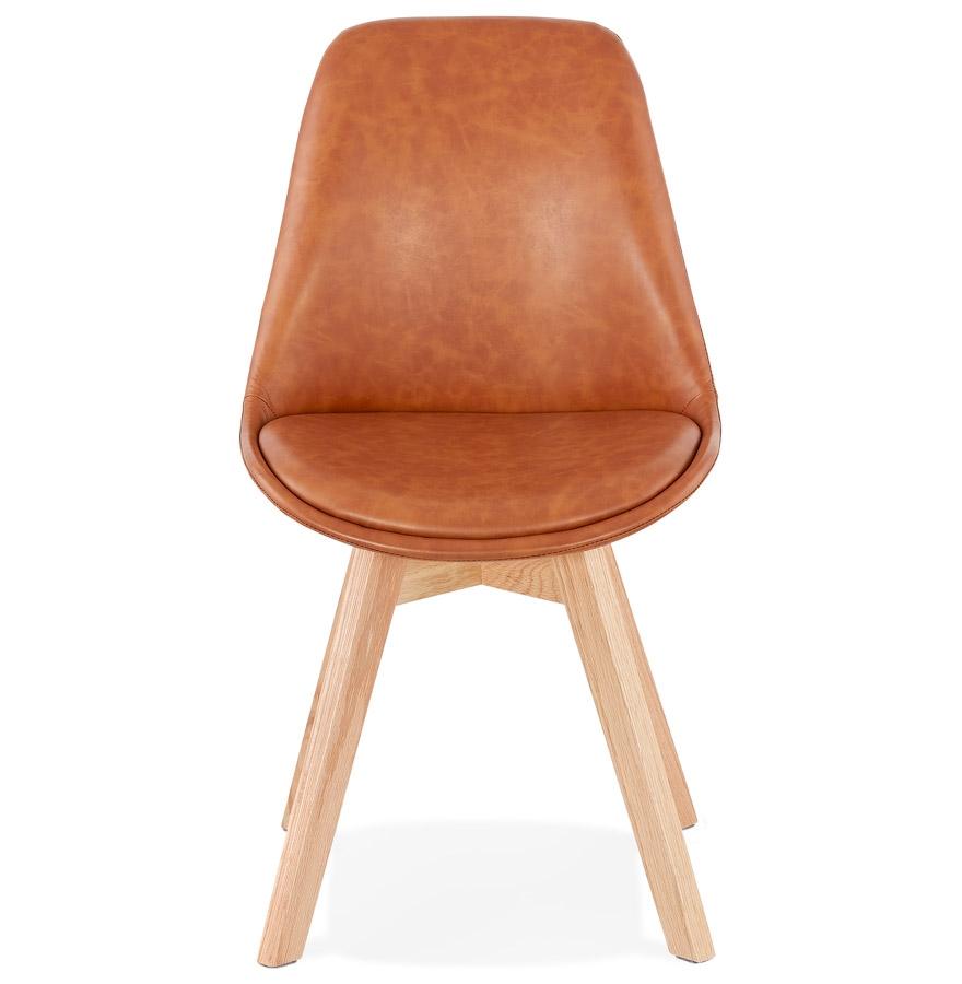 Kokoon Design Brown 'NIAGARA' Designer Chair With Natural Finish Wooden Legs