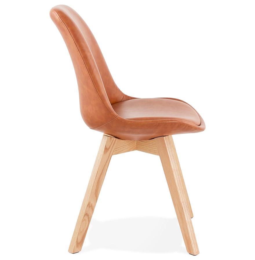 Kokoon Design Brown 'NIAGARA' Designer Chair With Natural Finish Wooden Legs