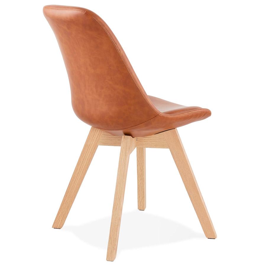 Kokoon Design Brown 'NIAGARA' Designer Chair With Natural Finish Wooden Legs