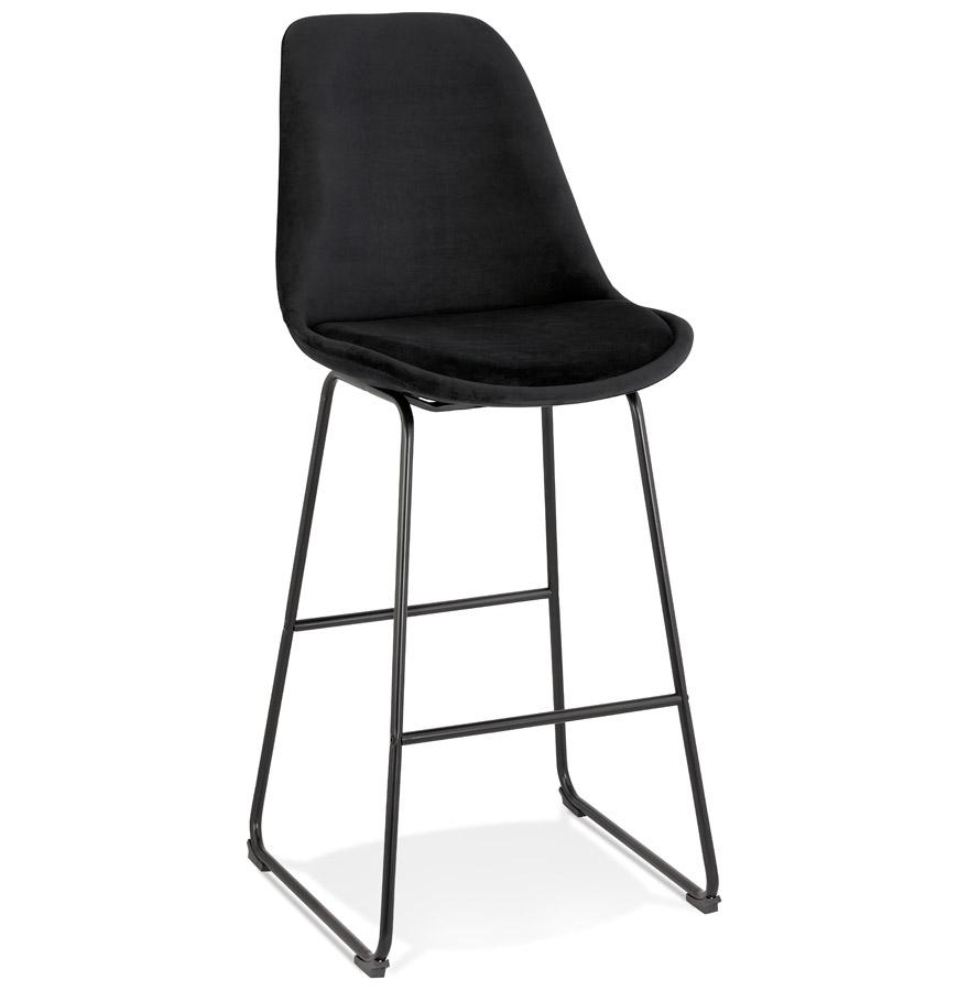 kokoon design BULLY' bar stool in black velvet and black metal legs
