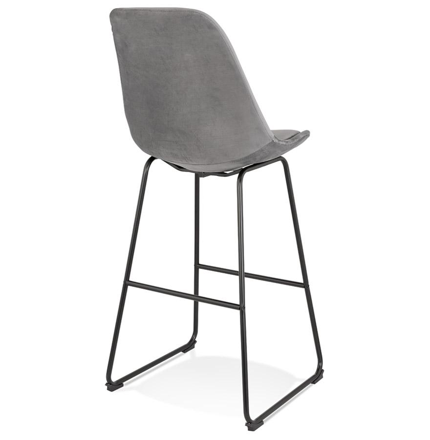 Kokoon Design BULLY' Bar Stool In Gray Velvet And Black Metal Legs