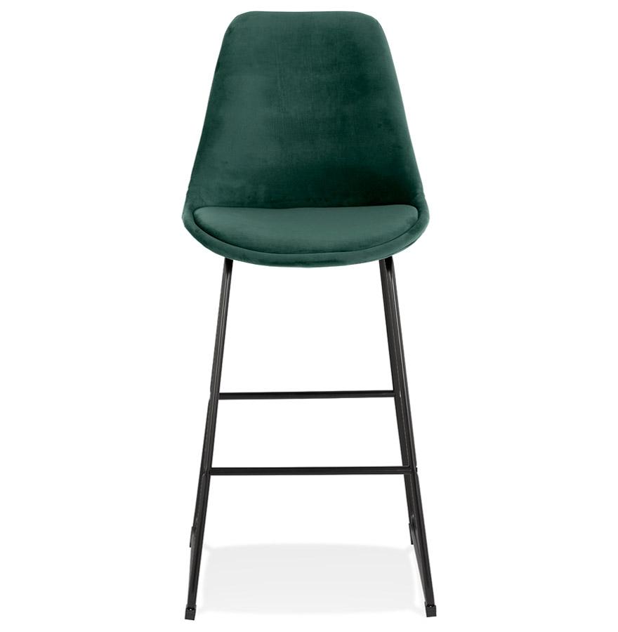Kokoon Design BULLY' Bar Stool In Green Velvet And Black Metal Legs